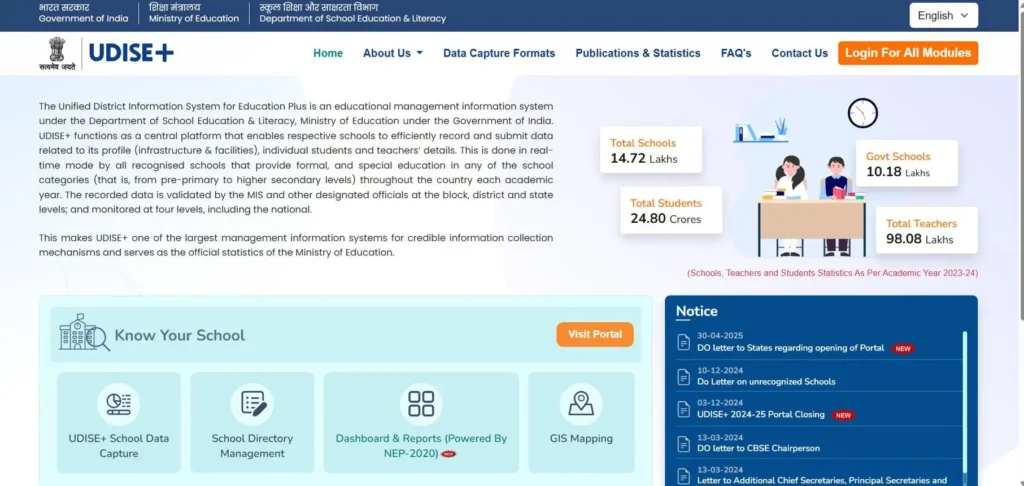 UDISE+ Data Sharing Portal